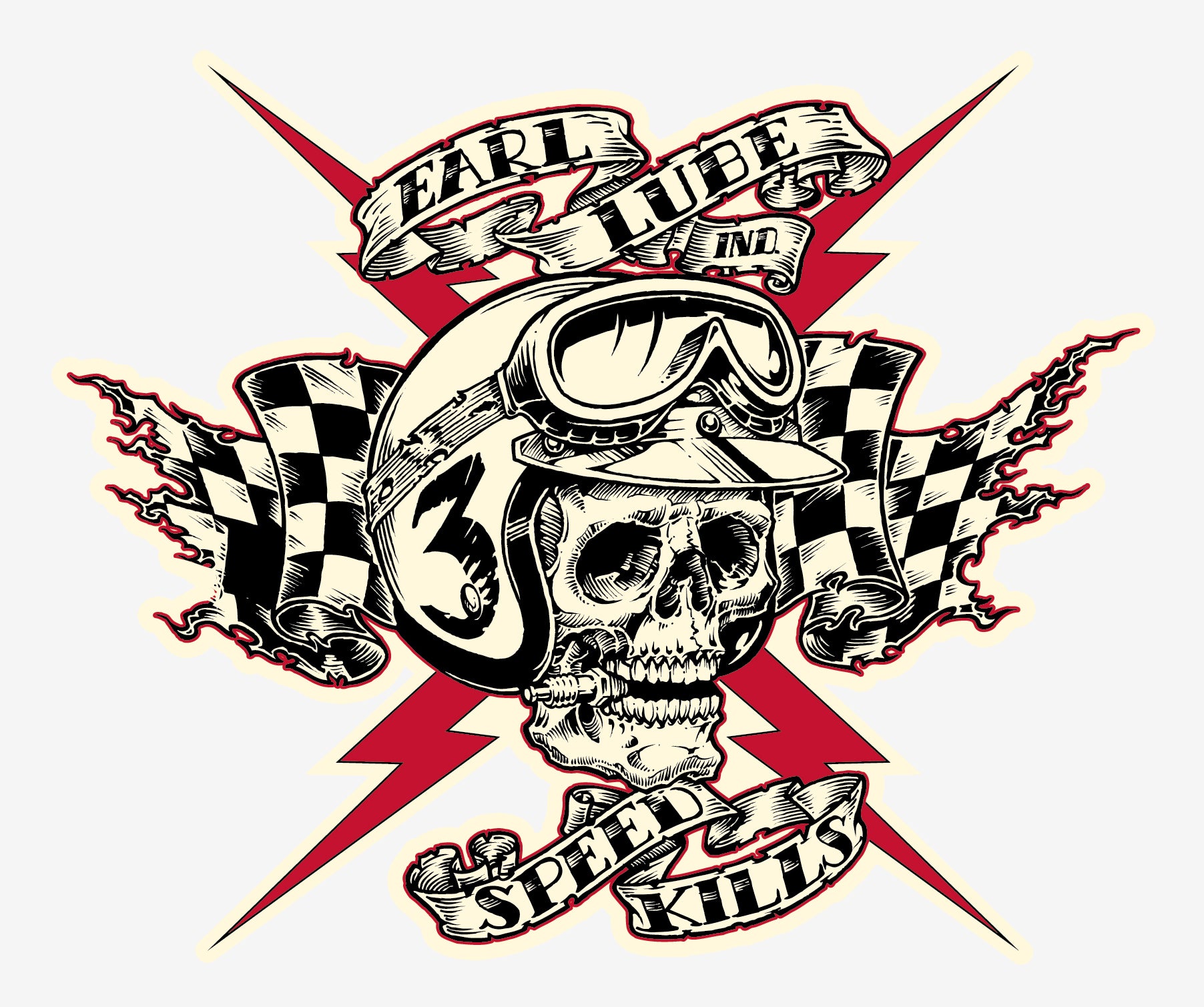 Speed Kills Sticker: Featuring the iconic helmeted skull devouring a spark plug amidst striking lightning bolts, serving as a powerful reminder of the mantra, "Speed Kills"! 